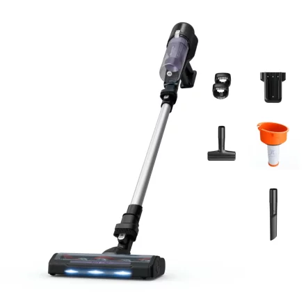 Aspirator vertical Rowenta X-Pert 5.80 RH5A31E0, 150W, autonomie 40 min, perie LED, Digital Control, Violet/Argintiu