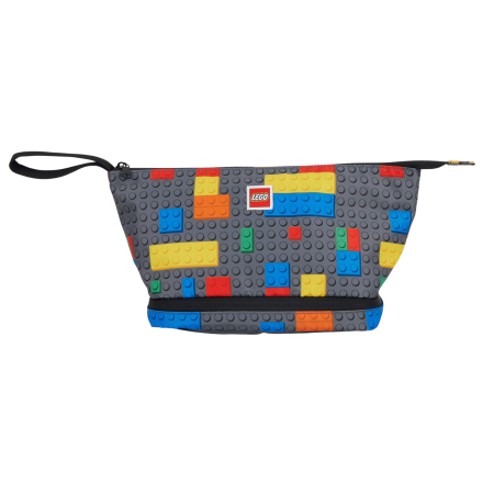 Geanta de Toaleta LEGO Colorful Bricks, Borseta Voiaj, cu Compartiment Dublu, 3L