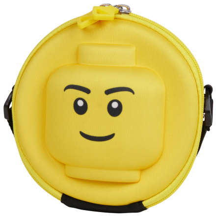 Geanta Rotunda LEGO 3D Minifigure Head, Rucsac de Umar, pentru Copii, 1L, Original, Galben