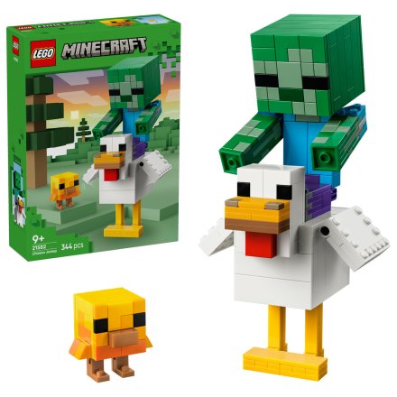 LEGO Minecraft - Пътуването на пилетата 21582, 344 части, 9+ години, Интерактивен и колекционерски комплект за деца