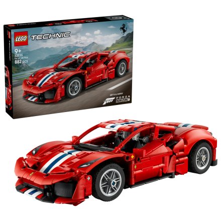 LEGO Technic Ferrari 488 PISTA Car 42235, 882 κομμάτια, 9+ ετών, Συλλεκτικό σετ κατασκευής και μηχανικής αυτοκινήτου