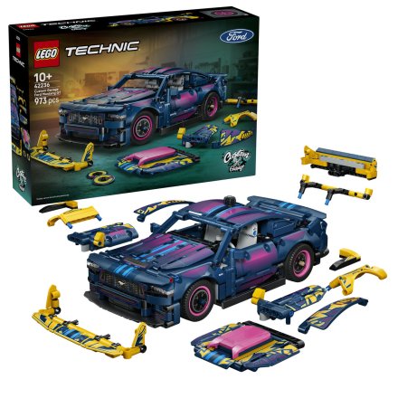 LEGO Technic Custom Ford Mustang GT Car 42236, 973 части, 10+ години, Колекционерски комплект за конструиране на автомобили