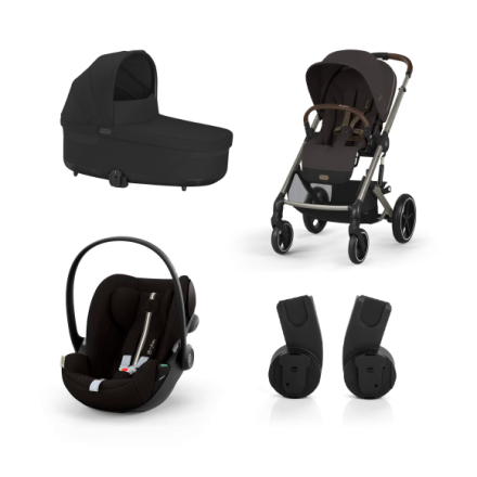 Cybex Balios S Lux Καρότσι 3 σε 1 με Πορτ-μπεμπέ & Κάθισμα Αυτοκινήτου Cloud G Plus - Chocolate Brown & Σκελετός Taupe