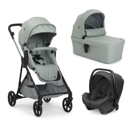 Carucior sport pentru copii Chicco Seety, 3 in 1, cu landou si scoica auto Kory Air Plus, Sage