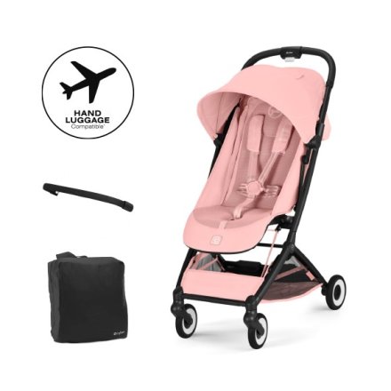 Pachet promotional Cybex Gold Orfeo, cu bara si geanta de transport, Candy Pink cu cadru Black