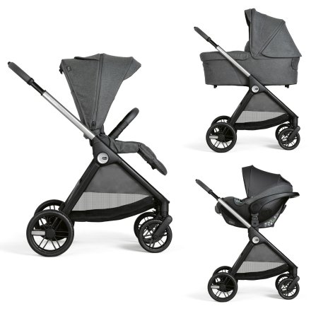 Carucior sport pentru copii Chicco Bellagio, 3 in 1, cu landou si scoica auto Kory Air Plus, Black Satin