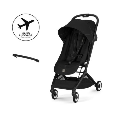 Pachet promotional Cybex Gold Orfeo, cu bara de protectie inclusa, Magic Black cu cadru Black