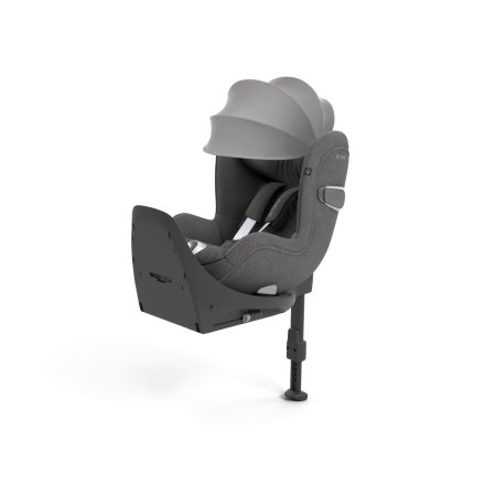 Pachet Scaun Auto pentru copii Cybex Sirona T i-Size Plus, cu Baza T, Rotatie 360°, Confort si Protectie, Mirage Grey
