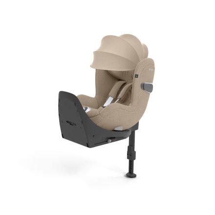 Pachet Scaun Auto pentru copii Cybex Sirona T i-Size Plus si Baza T, Rotatie 360°, Confort si Protectie, Cozy Beige