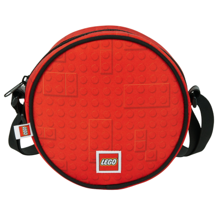 Geanta Rotunda Crossbody LEGO Brick 20369-2611, Bretea Reglabila, Design Iconic Caramida, Material Impermeabil