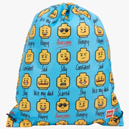 Sac sport LEGO Minifigurine, 6+ ani, Albastru