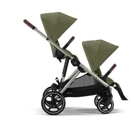 Carucior sport dublu pentru copii Cybex Gazelle S cu a doua unitate sport inclusa, Moss Green
