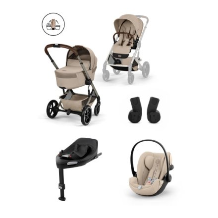 Carucior 4 in 1 Balios S Lux pentru copii, cu landou pliabil, scoica auto Cloud G3 Plus si baza