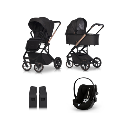 Pachet promotional premium carucior Cavoe MOI+, sport, landou, accesorii si scoica auto Cybex GOLD Cloud G3 Plus, Meteorite