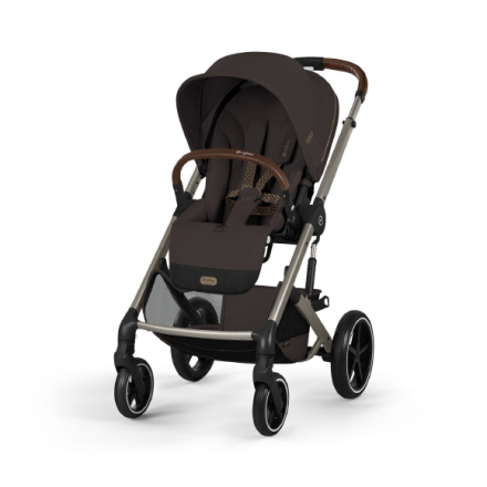 Детска количка Cybex Balios S Lux, гъвкава, удобна, шоколадово кафява с рамка Taupe