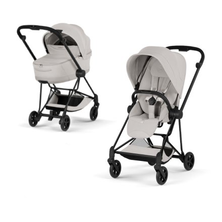 Carucior 2 in 1 pentru copii Cybex Mios Style, premium, City Grey cu cadru Matt Black