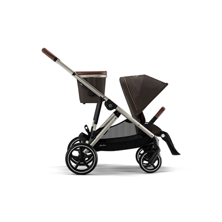 Двойна количка Cybex Gazelle S с включена втора част за количка, цвят шоколадово кафяво