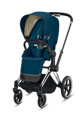 Carucior pentru copii Cybex Platinum - Priam 3.0 sport premium Mountain Blue / cadru Chrome cu detalii negre