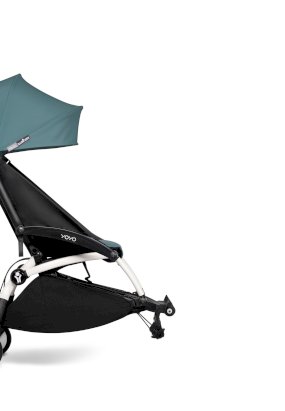 Carucior pentru copii BABYZEN YOYO² CONNECT sport ultracompact cadru alb si pachet de culoare 6+ Aqua