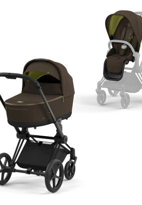 Carucior 2 in 1 pentru copii Cybex Priam 4.0, premium, inovator - Khaki Green cu cadru Matt Black