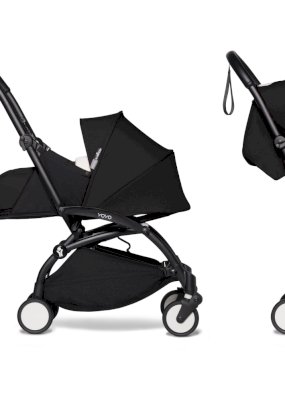 Carucior 2 in 1 pentru copii BABYZEN YOYO², cadru negru, cu pachet nou nascut si pachet de culoare Black