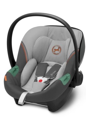 Scoica auto Cybex Aton S2 i-Size pentru copii, 45-87 cm, eleganta si sigura - Lava Grey