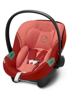 Scoica auto Cybex Aton S2 i-Size pentru copii, 45-87 cm, eleganta si sigura - Hibiscus Red