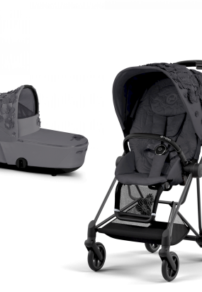 Carucior 2 in 1 pentru copii Cybex Mios 3.0 Simply Flowers, cu landou - Grey