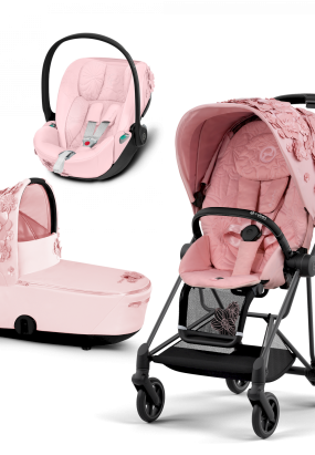 Baby Transport Carucior 3 in 1 pentru copii Cybex Mios 3.0 Simply Flowers, cu landou si scoica auto Cloud T