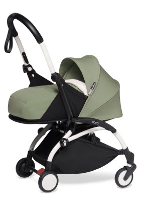 Carucior nou nascuti BABYZEN YOYO², cadru alb cu pachet nou nascut Olive