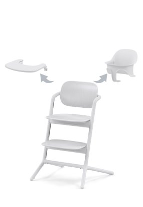 Scaun de masa pentru copii Cybex Gold Lemo 3 in 1, multifunctional, All White