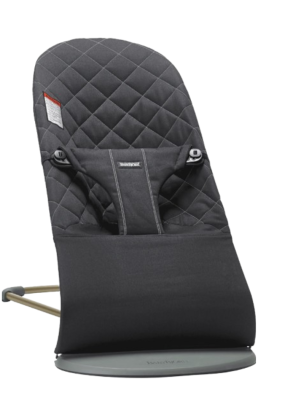 Balansoar pentru copii BabyBjorn Bliss, cu aspect clasic, tesatura matlasata, Black