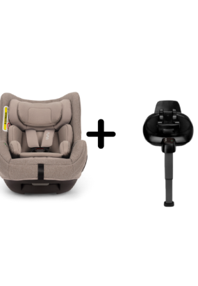 Pachet scaun auto pentru copii Nuna TODL NEXT, 40 -105 cm, rotativ, cu Baza isofix BASE NEXT i-Size - Cedar