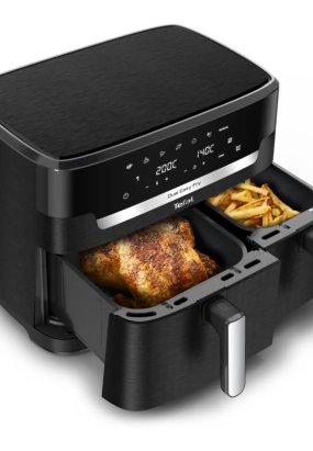 tefal easy fry&grill 2in1 ey505d15 Friteuza cu aer cald Tefal Dual Easy Fry XXL EY9428E0, 11L, 7 programe automate, temperatura 40–220°C, 2700W