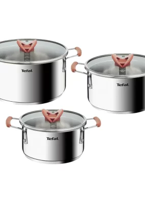 Babymatters Set 6 piese Tefal Opti'Space G720S674, Cratita 18cm, Oale 20/24cm, Inox, Inductie