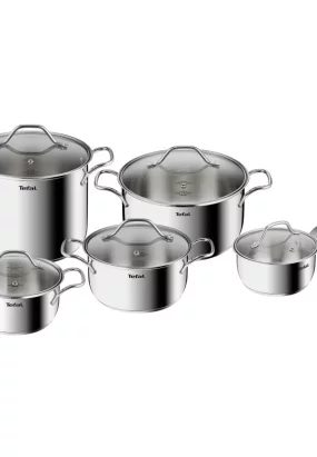 oale inox 18/10 Set 10 piese Tefal Intuition B864SA74, Cratite si Oale 16-24cm, Inox, Inductie