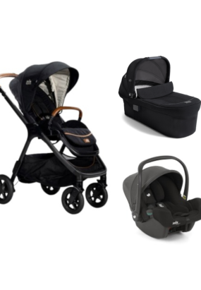 Baby Transport Carucior 3 in 1 pentru copii Joie Finiti Signature, multifunctional, cu landou si scoica i-Snug - Eclipse