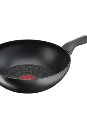 rola vidat alimente 28 cm Tigaie Wok Tefal Unlimited G2551972, 28 cm, Antiaderent Titanium Anti-Scratch, Thermo-Signal, Inductie, Negru