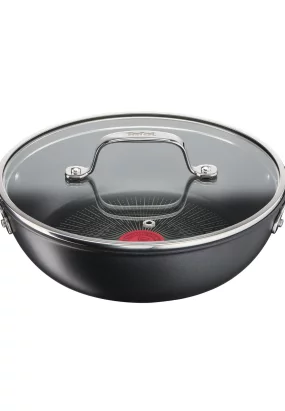 Babymatters Cratita Tefal Unlimited G2557172, 26 cm, Capac Sticla, Antiaderent Titanium Anti-Scratch, Thermo-Signal, Inductie