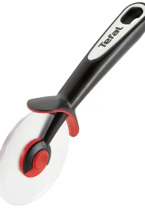 Babymatters Cutit pentru pizza Tefal Ingenio K2071114, Lama inox, Inel silicon anti-alunecare, Protectie termica 230 grade, Negru