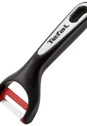 Babymatters Decojitor legume si fructe Tefal Ingenio K2071814, Forma Y, Lama inox pivotanta, Rezistenta 230 grade, Negru