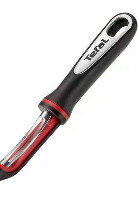 Babymatters Dispozitiv pentru decojire Tefal Ingenio K2071014, Lame inox, Inel silicon anti-alunecare, Rezistenta 230 grade, Negru