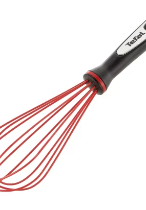 Babymatters Tel din silicon Tefal Ingenio K2071714, Fire din inox invelite in silicon, Rezistenta 230 grade, Negru/Rosu