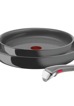 Babymatters Set 3 piese Tefal Ingenio Renew L2609502, tigai 24/28 cm, antiaderent ceramic Inoceram Glide, Thermo‑Signal, inductie