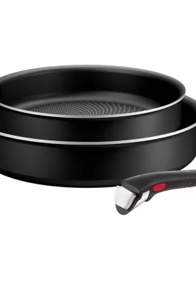 Babymatters Set 3 piese Tefal Ingenio Generous Cook L3129053, tigai 22/26 cm, invelis antiaderent Titanium, Thermo‑Signal, inductie