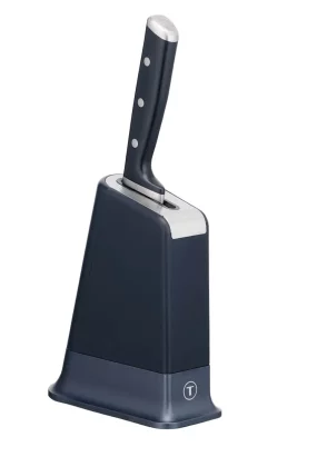 Babymatters Cutitul bucatarului si suport Tefal EverSharp Pro K297S244, Inox german, Sistem de ascutire integrat, Negru/Argintiu