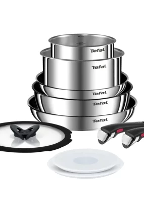 set tacamuri inox 18/10 Set de 10 piese Ingenio Emotion L897SA74, invelis antiaderent, inox de inalta calitate, inductie