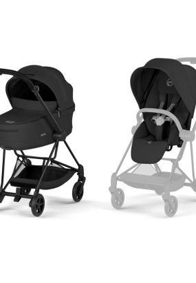 Babymatters Carucior 2 in 1 pentru copii Cybex Mios Comfort, premium, Sepia Black cu cadru Matt Black