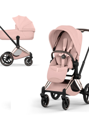 autocolant scari Carucior 2 in 1 pentru copii Cybex Priam Style, premium, Peach Pink cu cadru Rosegold