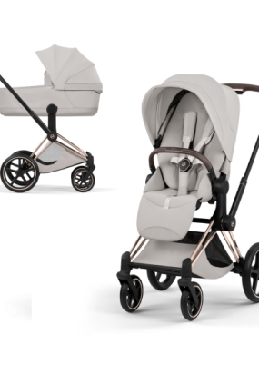 autocolant scari Carucior 2 in 1 pentru copii Cybex Priam Style, premium, City Grey cu cadru Rosegold
